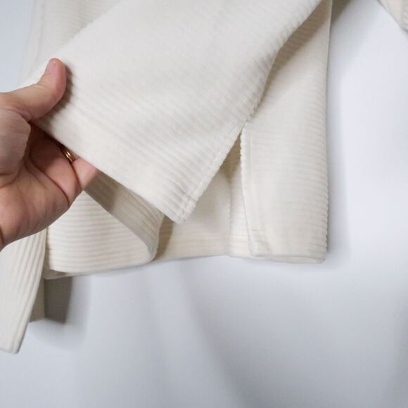 Madewell Texture & Thread Womens Mockneck Sweater Size Small White Velour Ribbed - Picture 8 of 9